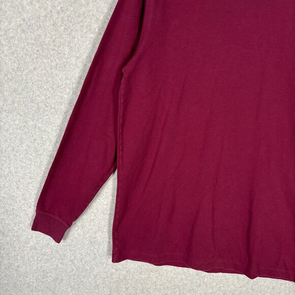 Lands End Turtleneck Women Medium Tall Burgundy Cotton Mock Shirt Base Layer - Picture 5 of 12